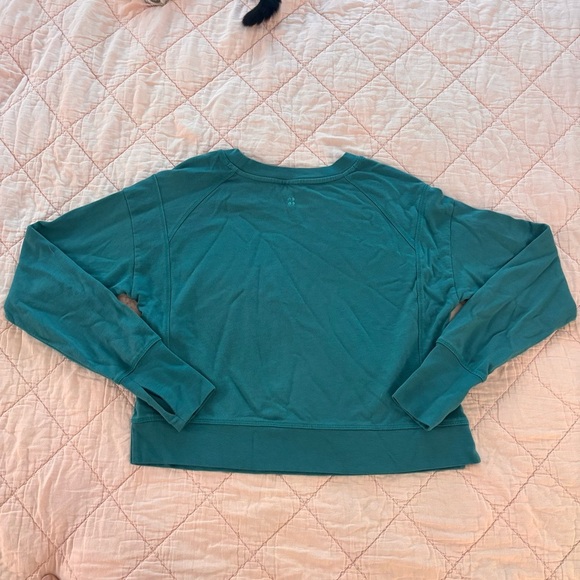 Sweaty Betty After Class Crop Teal crew neck Sweater size XXS - Picture 3 of 5